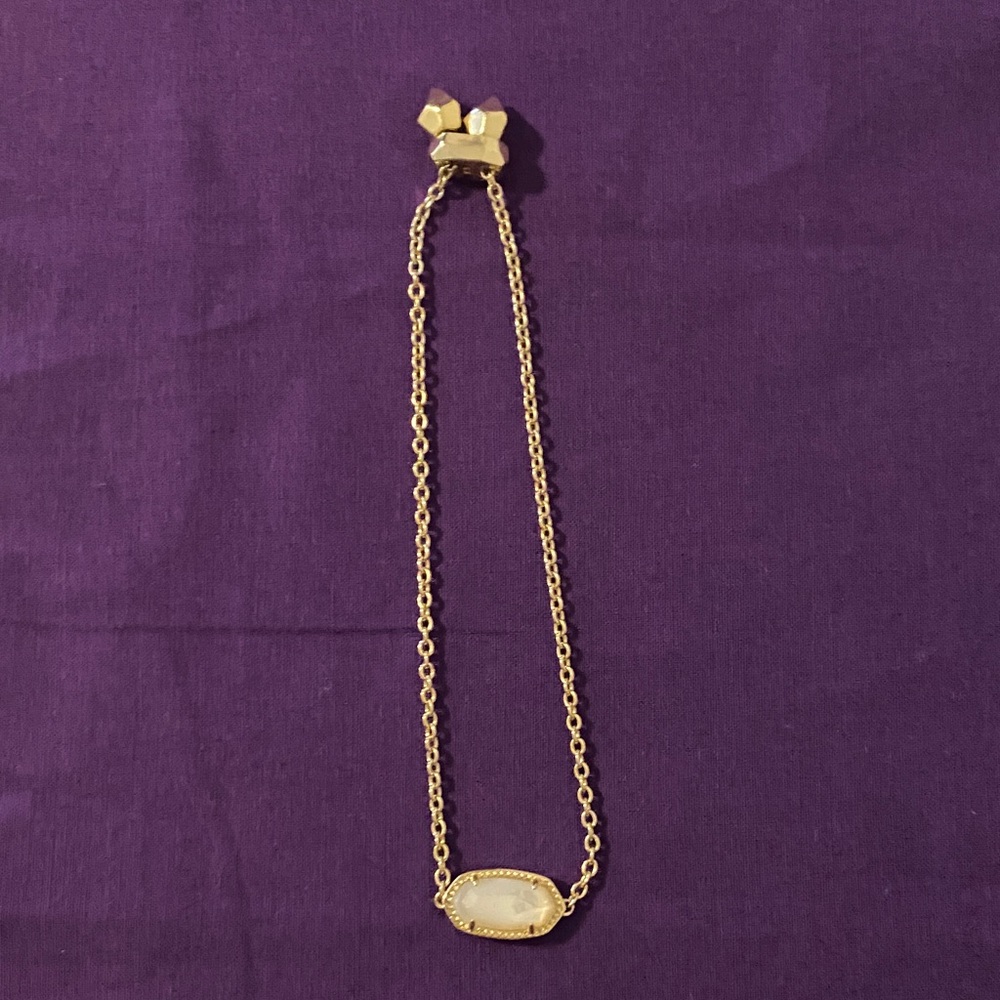 Kendra Scott Gold Bracelet with Cream Stone